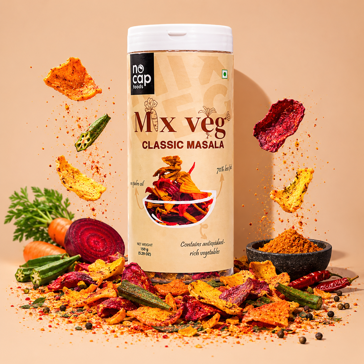 Mix-Veg snack canister