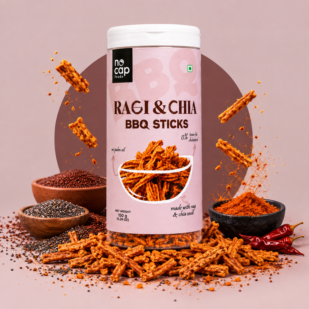 Ragi & Chia Sticks snack canister